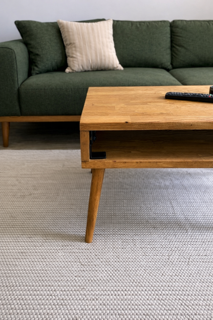 Handcrafted Solid Wood Lift-Top Coffee Table