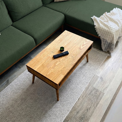Handcrafted Solid Wood Lift-Top Coffee Table